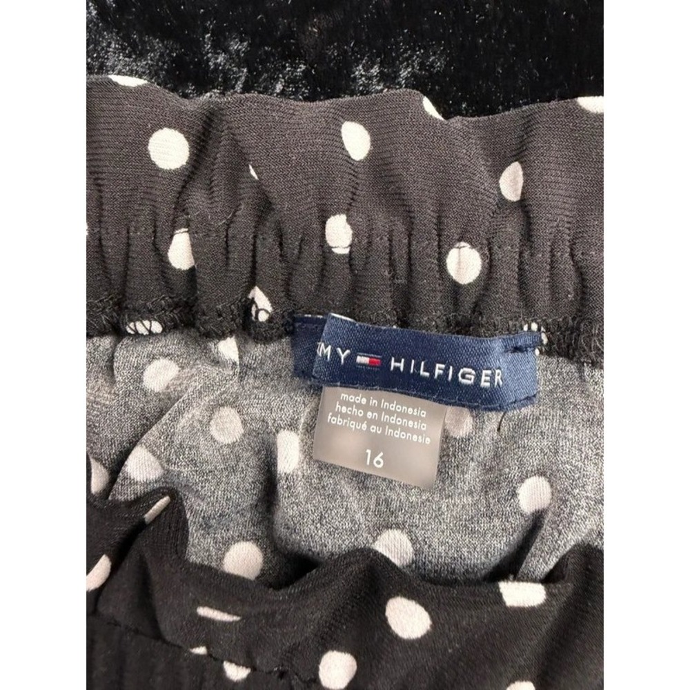 MY HILFIGER Womens 16 Black White Polka Dot Ruffle Sleeveless Shift Dress - Picture 3 of 10